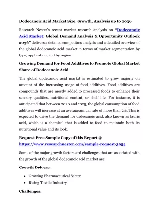 Dodecanoic Acid Market