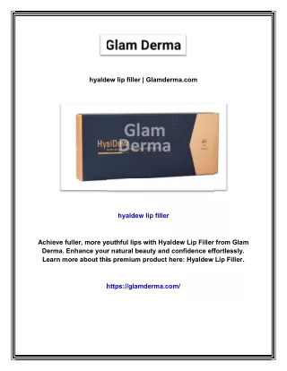 hyaldew lip filler | Glamderma.com