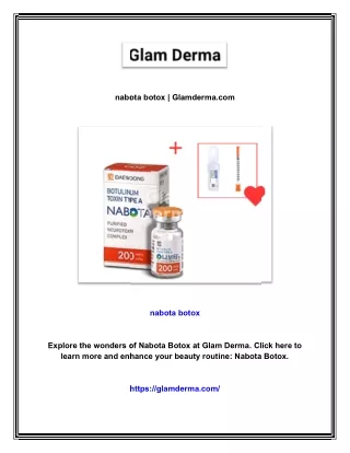 nabota botox | Glamderma.com