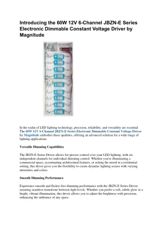 Constant Voltage Dimmable LED Driver with Junction Box