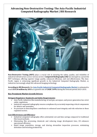 Advancing Non-Destructive Testing: The APAC Industrial Computed Radiography