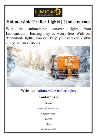 Submersible Trailer Lights  Limicars.com