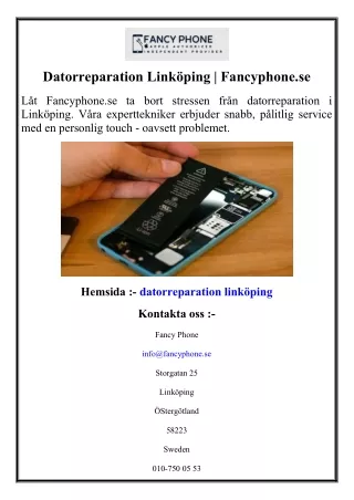 Datorreparation Linköping  Fancyphone.se