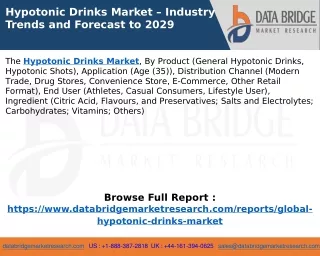 Hypotonic Drinks Market