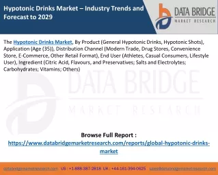 Hypotonic Drinks Market