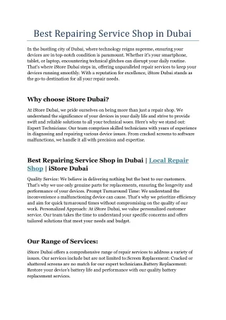 MacBook Repair Services in Dubai