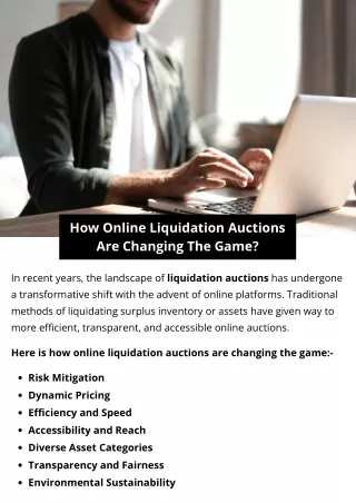 How Online Liquidation Auctions Are Changing The Game?