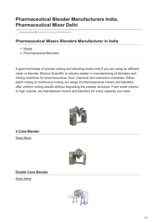 Pharmaceutical Blender Manufacturers India Pharmaceutical Mixer Delhi