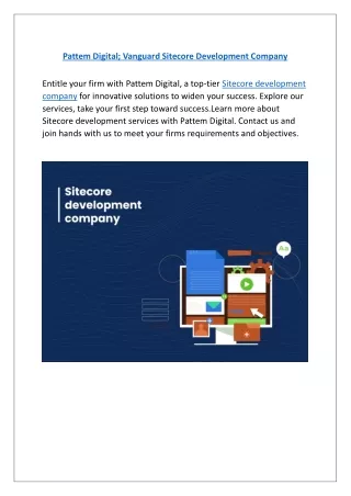 Maximize ROI For your Firms With Pattem Digital: A Sitecore Development Company