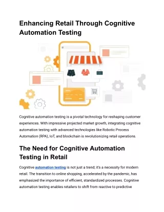 Enhancing Retail Through Cognitive Automation Testing