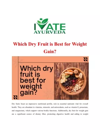 Which Dry Fruit is Best for Weight Gain