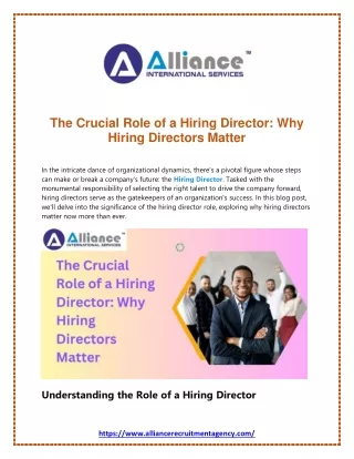 The Crucial Role of a Hiring Director Why Hiring Directors Matter