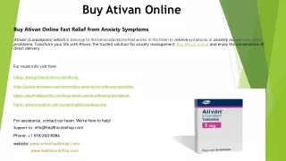 Buy Ativan Online Fast Relief from Anxiety Symptoms