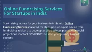 Online Fundraising Services For Startups in India  By StartupFino