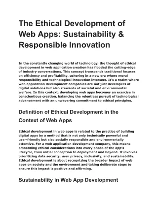 The Ethical Development of Web Apps_ Sustainability & Responsible Innovation