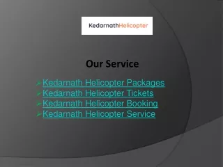 Kedarnath Helicopter Packages