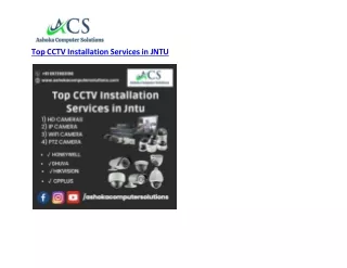 Top CCTV Installation Services in JNTU Hyd