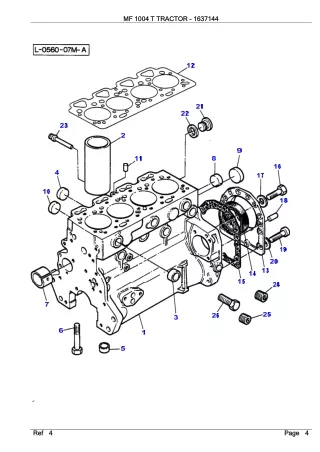 Massey Ferguson MF 1004 T TRACTOR Service Parts Catalogue Manual (Part Number  1637144)