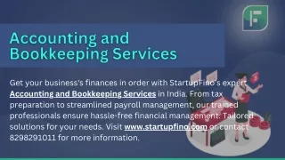 Accounting and Bookkeeping Services By StartupFino