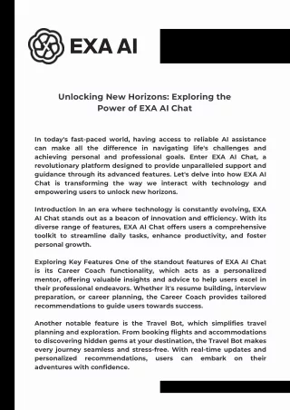 Navigating the Future: EXA AI Chat's Revolutionary Approach to Digital Assistanc