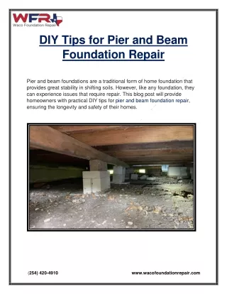 DIY Tips for Pier and Beam Foundation Repair