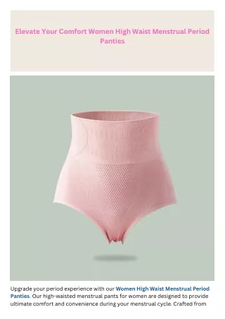 Women High Waist Menstrual Period Panties
