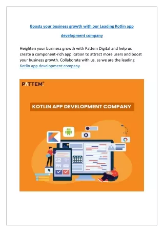 Pattem Digital: Trusted Kotlin app development company for your business need