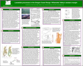 Landslide processes in the Oregon Coast Range: Willamette Valley’s western margin