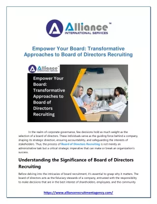 Empower Your Board Transformative Approaches to Board of Directors Recruiting