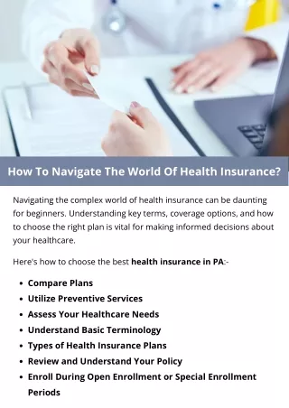 How To Navigate The World Of Health Insurance?