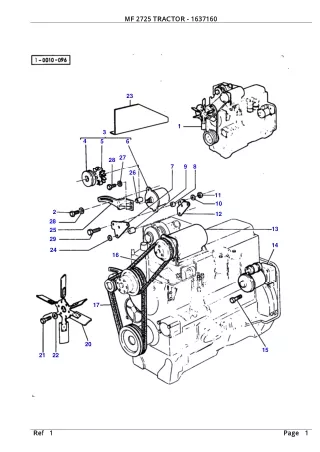 Massey Ferguson MF 2725 TRACTOR Service Parts Catalogue Manual (Part Number  1637160)