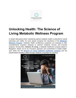 Unlocking Health_ The Science of Living Metabolic Wellness Program