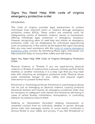 code of virginia emergency protective order