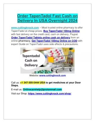 Order TapenTadol Quick Saturday Cash on Delivery