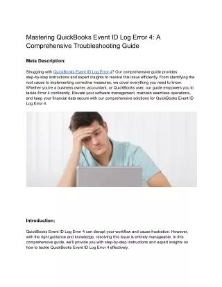 Mastering QuickBooks Event ID Log Error 4_ A Comprehensive Troubleshooting Guide