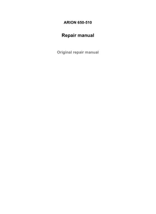 CLAAS ARION 650-610 ST4 HEXA (Type A76) Tractor Service Repair Manual Serial No. A7600050 and up