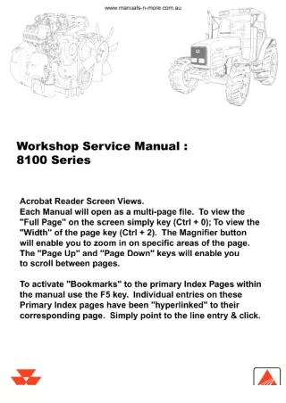 Massey Ferguson MF 8110 Tractor Service Repair Manual