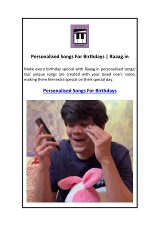 Personalised Songs For Birthdays  Raaag.in