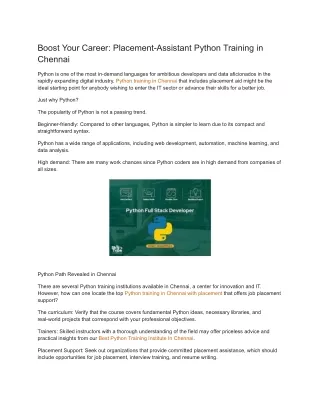 Boost Your Career_ Placement-Assistant Python Training in Chennai