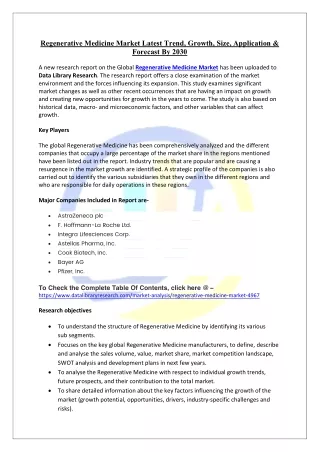 Regenerative Medicine Market