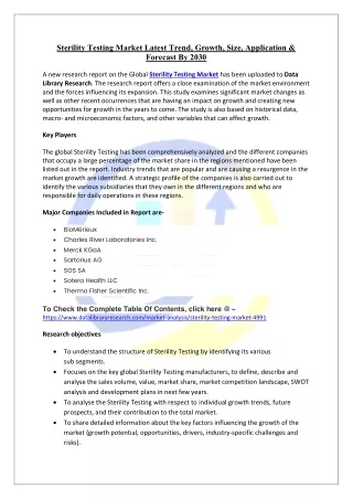 Sterility Testing Market