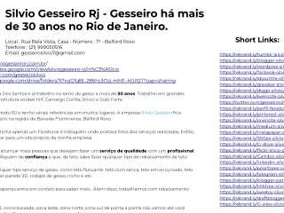 Silvio Gesseiro Rj - Gesseiro há mais de 30 anos no Rio de Janeiro.