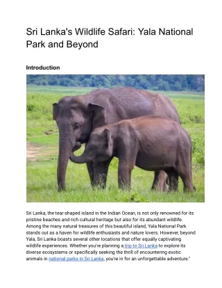 Sri Lanka's Wildlife Safari_ Yala National Park and Beyond