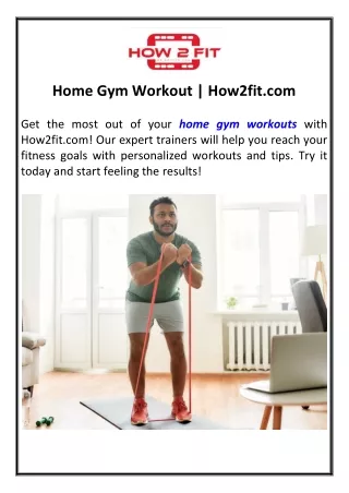 Home Gym Workout How2fit.com