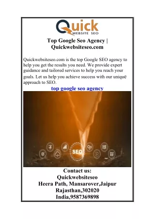 Top Google Seo Agency  Quickwebsiteseo.com