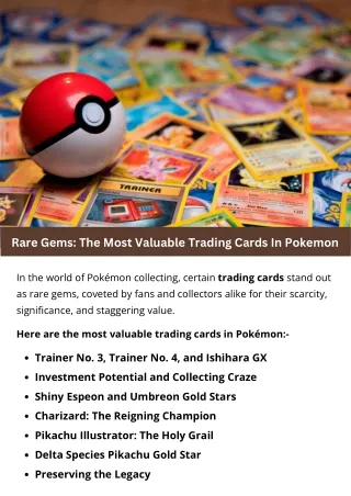 Rare Gems The Most Valuable Trading Cards In Pokemon