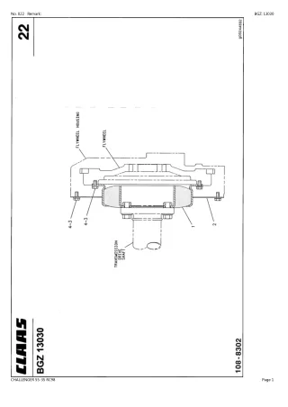 CLAAS CHALLENGER 55-35 RC98 TRACTOR Parts Catalogue Manual (SN 79100001-79101199)