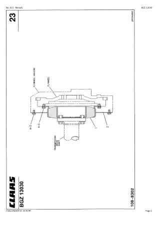 CLAAS CHALLENGER 55-35 RC99 TRACTOR Parts Catalogue Manual (SN 79101200-79199999)