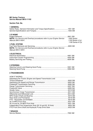 McCormick MC100 Tractor Service Repair Manual