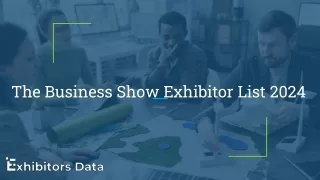 The Business Show Exhibitor List 2024